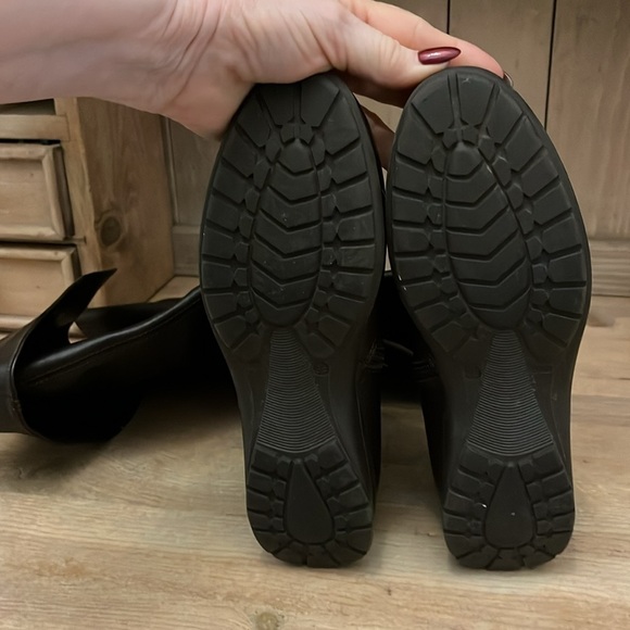 Little Eric Italian Leather Boots Over Knee Brown Italy Size 38 Flat No Heel - Picture 5 of 7